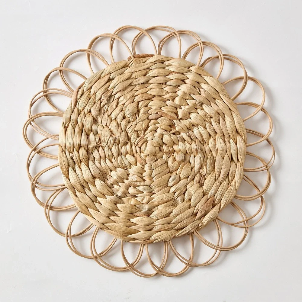 My Texas House 4pc Rattan Placemat Charger Set - Brown 15 In Woven‎ Round